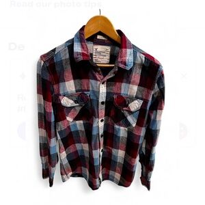 American Eagle Outfitters Red/Blue Plaid Shirt